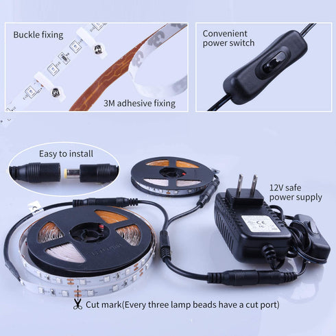 40 Foot Led Black Light Strip Kit, 720 Units Led, 12V Flexible Blacklight Fixtures, Non-Waterproof