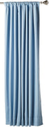 Amazon Basics Room Darkening Blackout Window Curtains with Tie Backs Set - 52 x 63-Inch, Light Blue, 2 Panels