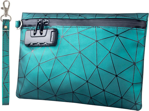 Smell Proof Bags with Combination Lock, 6"x 9" Smell Proof Pouch Container, Odor Proof Stash Bag for Travel - Keeps Scents Locked - Hide Odor and Scent?Green?