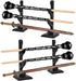 2 Set Wizard Wand Holder Wood Wand Display Stand Magic Wand Display Holder for Wand, Knife, Dagger, Table Counter Shelf Home or Office Display, Halloween Decor, Black (3 Tiers)