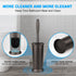 Toilet Brush and Holder 2 Pack, Toilet Bowl Brush with Extra Long Handle, Toilet Scrubber and Covered Holder, Toilet Brushes for Bathroom-Space Saving, Covered Brush, Durable, Deep Cleaning(Bronze)