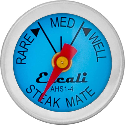 Escali AHS1-4 Easy Read Mini Steak Thermometer Set, Dial Reads Rare, Medium & Well, Dishwasher Safe, Silver