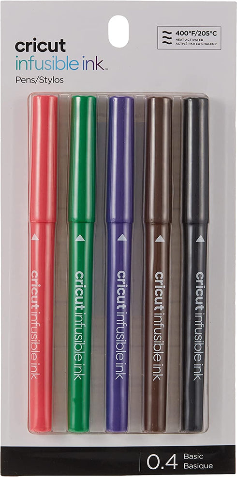 Cricut Infusible Ink Pens, Basic Fine-Point Markers (0.4) for DIY, 5 count