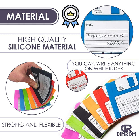6 PCS Silicone Floppy Disk Coaster For Tables, Drink Coasters for Tabletop Protection - Cheerful Funny Coasters Suitable For All Cups, Glasses, Mugs - Reusable Silicone Coasters for Coffee Table