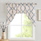 JINCHAN Valance Swag Moroccan Tile for Bedroom- Quatrefoil Flax Linen Blend Textured Geometry Lattice Print Window Treatment for Living Room 1 Panel 38 Inch Length Blue on Beige