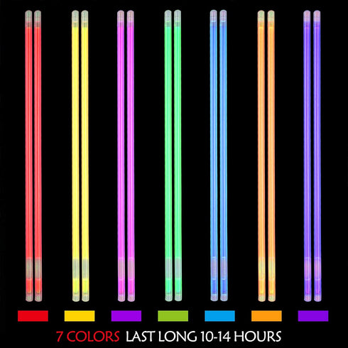 KarberDark Glowstick, (609 Pcs Total) 240 Glow Sticks Bulk 7 Colour and Connectors for Caps Bracelets Necklaces Balls Eyeglasses and More, Light up Toy Glow in The Dark Stick for Kid Party Birthday