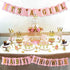 Rose Gold Baby Shower Decorations for Girl Pink Gold Its A Girl Baby Shower Banner Rose Gold OH Baby Foil Letter Balloons Rose Gold Foil Fringe Curtains Tissue Pom Poms Honeycomb Balls by HappyField