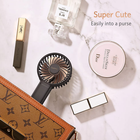 Funme Mini Handheld Fan 3500mAh Small Personal Portable Fan USB Rechargeable Fan Makeup Eyelash Fan Beauty Fan for Women Girls Black