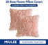 MIULEE Pack of 2 3D Decorative Spring Romantic Stereo Chiffon Rose Flower Pillow Cover Solid Square Pillowcase for Sofa Bedroom Car 18x18 Inch 45x45 cm Peach Pink Wedding