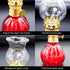 Kerosene Oil Lamp for Indoor Use,1 Glass Kerosene Lamp,2 Wicks and 1 Tweezers,Classic Retro Hurricane Lantern Decoration Outdoor Camping (Red)