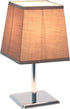 Simple Designs LT2062-GRY Mini Chrome Squared Empire Fabric Shade Table Lamp, Gray