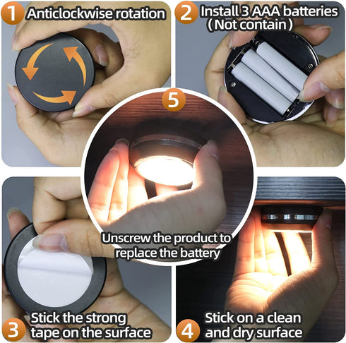 Puck Lights with Remote, Under Cabinet Lighting Puck Lights Battery Operated GANA 6 Pack Color Changing Under Cabinet Light Closet Lights LED Under Cabinet Lights 16 Color and 4 Model Battery Lights