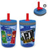 Zak Designs Kelso Tumbler 2pc Set, Leak-Proof Screw-On Lid with Straw Made of Durable Plastic and Silicone, Perfect Bundle for Kids, 15 oz, PJ Masks Catboy Owlette Gekko