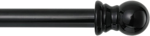 Curtain Rods for windows,1" Diameter Metal Single Splicing Adjustable Curtain Rod set with Brackets (Black, 30-60")