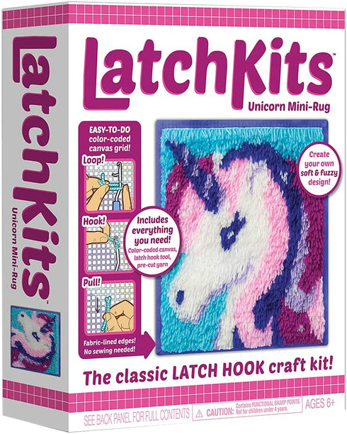 LatchKits – Unicorn Latch Hook Kit – Easy-to-Learn Craft Project – No Sewing Or Cutting – For Ages 6+