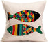 Sea Theme Fish Pillow Covers Nautical Throw Pillowcases Beach Cushion Covers 18 X 18 Inch,4 Pack(Sea-2)