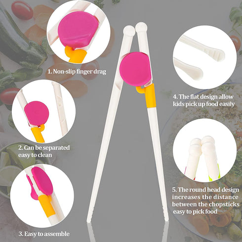 8 Pairs Training Chopsticks Learning Chopstick Helper Attachable Learning Chopstick Set for Chopstick Beginners