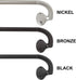 Amazon Basics Room Darkening Blackout Curtain Rod - 28" to 48", Nickel