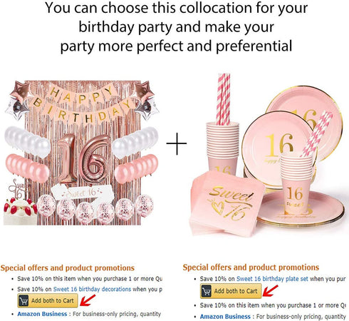 Sllyfo Sweet 16 Party Supplies 16th Birthday Decorations Kit - 16th Birthday Gifts for Girls,16th Cake Topper|Banner|sash|Rose Gold Curtain Backdrop Props|Confetti Balloons|Champagne Balloon. (16)