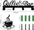 Hotop 2 Pieces Coffee Bar Decor Metal Coffer Mug Holder with 4 Hooks Modern Wall Hanger Organizer Storage Display Cup Rack Art for Kitchen Cafe