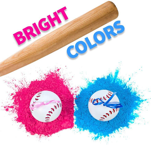 Gender Reveal Baseball with Pink and Blue Powder