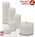 Ner Mitzvah Long Lasting Tealight Candles - 6 Hours - White in Clear Cups - Unscented - 40 Pack - Made in EU