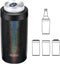 4-in-1 Skinny Can Cooler Double Wall Stainless Steel Insulated Can Holder,Can Coozie, Works With 12 Oz Slim Can,Standard Cans,Beer Bottles & As Pint Cups(Glitter Dark)