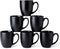 AmorArc Coffee Mugs Set of 6, Ceramic coffee mugs with large handle for Men Women friends, 16oz Coffee Mugs for Coffee,Tea,Latte,Cocoa. Easy to Hold&Clean, Dishwasher&Microwave Safe, Matt Black