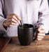 AmorArc Coffee Mugs Set of 6, Ceramic coffee mugs with large handle for Men Women friends, 16oz Coffee Mugs for Coffee,Tea,Latte,Cocoa. Easy to Hold&Clean, Dishwasher&Microwave Safe, Matt Black