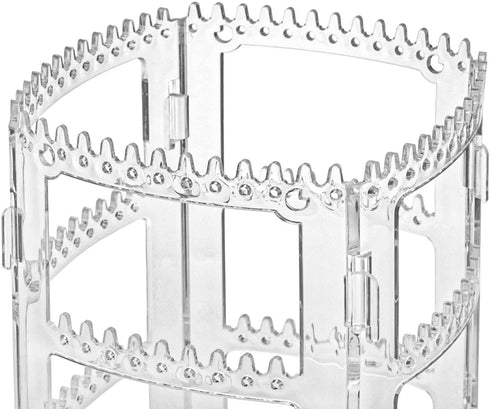 Suwimut 2 Pack Acrylic Earring Holder Jewelry Organizer, 360 Rotating 4 Tiers Clear Jewelry Rack Display Stand, 156 Holes and 160 Grooves for Women Girls Necklaces, Earrings, Piercings