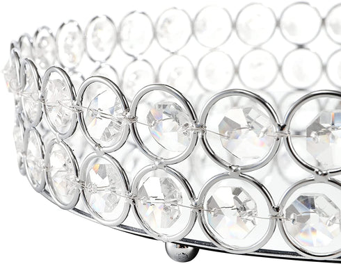 Hedume Mirrored Crystal Vanity Tray, 10 Inches Crystal Cosmetic Makeup Tray, Ornate Decorative Tray for Perfume, Jewelry and Makeup