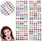 AUGSUN 240 Piece Sticker Earrings 3D Gems Sticker Girls Sticker Earrings Self-Adhesive Glitter Craft Crystal Stickers
