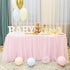 6ft Pink Tulle Table Skirt for Rectangle or Round Tables Tutu Table Skirt for Wedding Birthday Party Baby Shower Girl Gender Reveal Cake Dessert Table Decorations