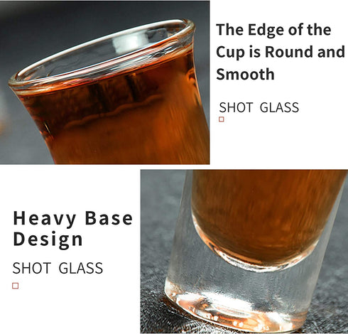 Shot Glass Set of 24 -1.2oz/35ml Clear Shot Glass with Heavy Base, Rock Shot Glasses bulk for Cocktail, Vodka, Espressos, Liqueurs, Tequila and Desserts