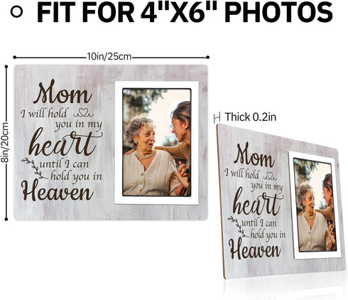 Memorial Gifts Picture Frame - Loss of A Mother Sympathy Gifts, In Memory of Mother Forever in Our Hearts, Fits 4x6 Inches Photo