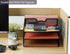 Meshist Wire Mesh Desk Organizer, Collapsible Desktop File Organizer with 3 Horizontal Paper Letter Trays and a Vertical Compartment, Black