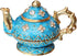 Waltz&F Retro light blue teapot Trinket Box Hinged Hand-painted Figurine Collectible Ring Holder