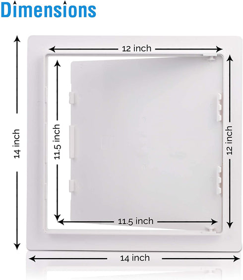 Morvat Plastic Access Panel 12 X 12, Access Door for Drywall, Access Panel for Drywall, Wall Access Panel, Plumbing Access Panel, Heavy Durable Plastic, White
