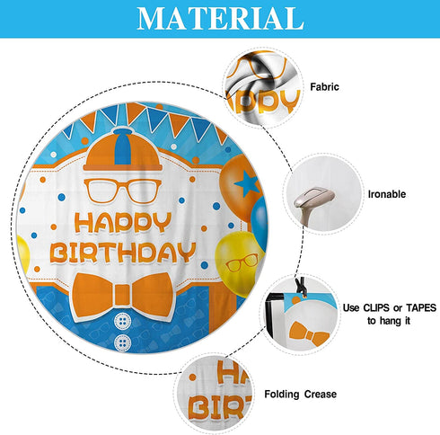 Allenjoy 68" x 45" Construction Happy Birthday Themed Backdrop for Kids Party Decors Props Blue Cartoon Fire Truck Digger Background Supplies Banners Baby Boy Cake Smash Pictures Shoot Favors