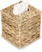 Sumnacon Square Woven Tissue Box Cover - Decorative Napkin Holder Pumping Paper Case Dispenser, Natural Water Hyacinth Wicker Facial Box for Home Office Decor