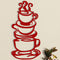 Coffee Cup Metal Wall Art, Farmhouse Kitchen Restaurant Decor Coffee Bar Sign, Red