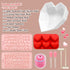 Heart Silicone Molds Chocolate Breakable Heart Mold Diamond Heart Shaped Candy Molds w/ Cupcake Liners Wooden Hammer Number Letter Molds for Chocolate Baking-Gifts for Birthday Anniversary Wedding