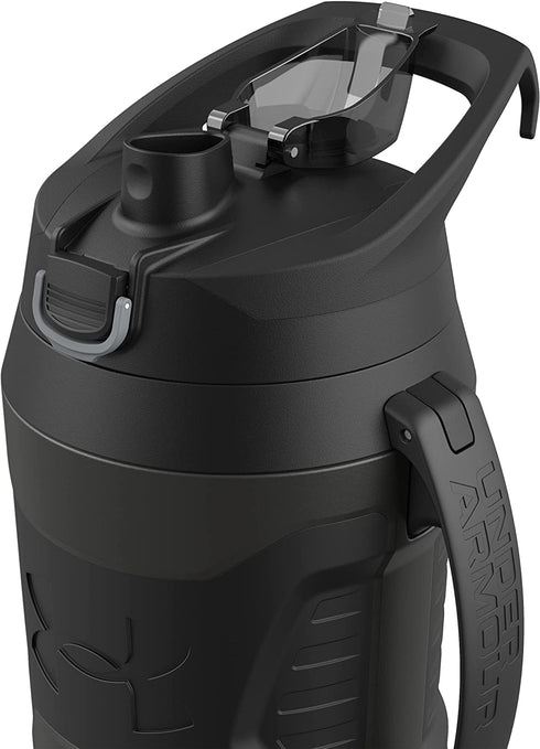 Under Armour Playmaker 64oz Water Bottle Jug, Fence Hook Handle, Protective Lid w/ Lock Button, Outer Body Grip, For Kids & Adults, All Sports, Baseball, Basketball, Football, Gym