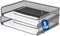 1InTheOffice Desk Tray, Side Load Letter Tray, Stackable Silver Mesh Tray"2 Pack"