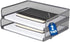 1InTheOffice Desk Tray, Side Load Letter Tray, Stackable Silver Mesh Tray"2 Pack"