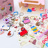 Llama Birthday Party favors Supplies Set - Llama Bracelets, Rings, Tattoos, Badges, KeyChains and Goodie bags for Classroom Rewards Carnival Prizes Set Gifts for Kids Girls - Serve 12 Guests -72Pcs