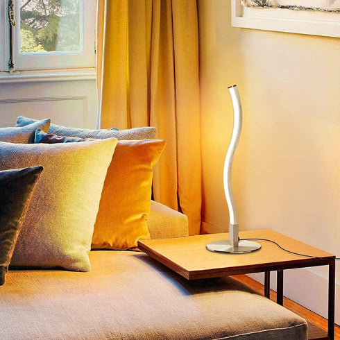 DLLT Spiral Design LED Table Lamp, Modern Desk Lamp Warm White 3000K Bedside Lamps of Metal Base, 1.52m Cable 6W 350LM Nightstand Lamps for Bedroom, Office, Living Room, Home Decor