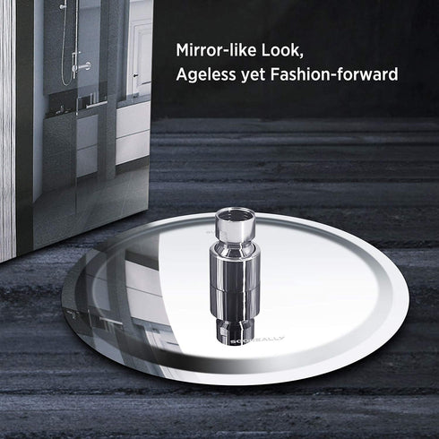 Sooreally Rain Shower Head High Pressure, 8 Inch High Flow Rainfall Showerhead, Awesome Shower Experience Even at Low Water Flow, Easy Cleaning, Swivel Spray Angle, Modern Style, Chrome Finish