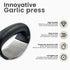 Habitaby® - Garlic Press - Garlic Press Stainless Steel - Garlic Press Rocker - Garlic Chopper - Garlic Crusher - Garlic Mincer - With Free Silicone Garlic Peeler and Cleaning Brush