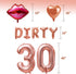 30th Birthday Decorations Set - Happy 30th Birthday Decorations with Happy Birthday Banner, Rose Gold Foil Curtains, Dirty 30 Balloons Kit, Rose Gold Sash - 30th Birthday Decorations for Her